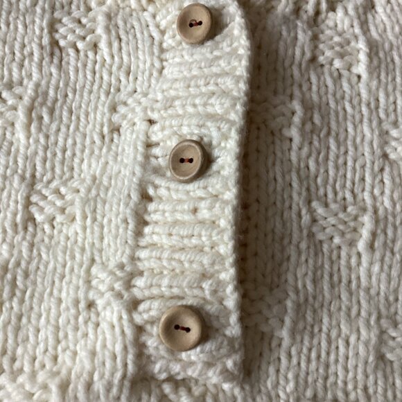 Handmade Hand Knitted Chunky Warm Thick Sweater Fishermen Turtleneck Oversized - Picture 8 of 8
